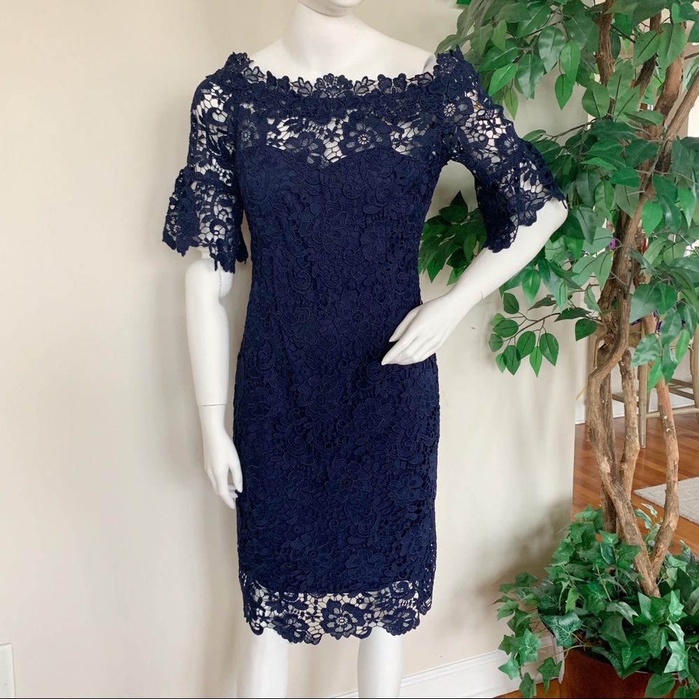 Paper Dolls London Crochet Lace Dress, Sz 10, Navy
